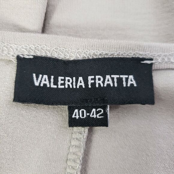 Valeria Fratta Womens Top 40-42 Medium Beige Lagenlook Sharkbite Short Sleeve - Picture 7 of 8